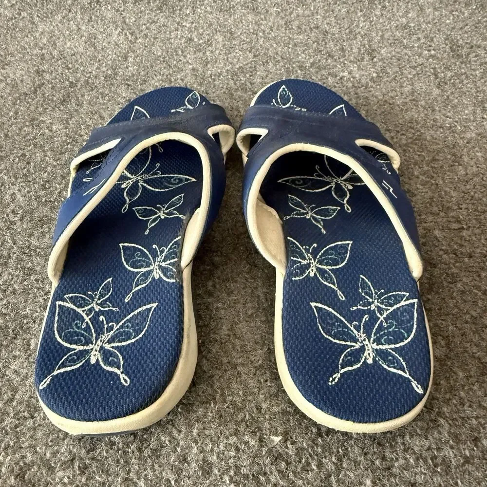 Tredz Women's Blue Sport Slide Sandals 7 Athletic Comfort Slip On Beach Sandals